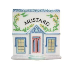 Lenox Spice Village Mustard BOTTOM ONLY Spice Jar Lid Cottage House Ceramic